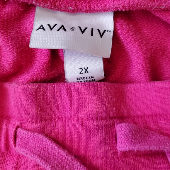 Ava & Viv Pink Lounge Draw string Shorts Size 2X - Picture 3 of 3